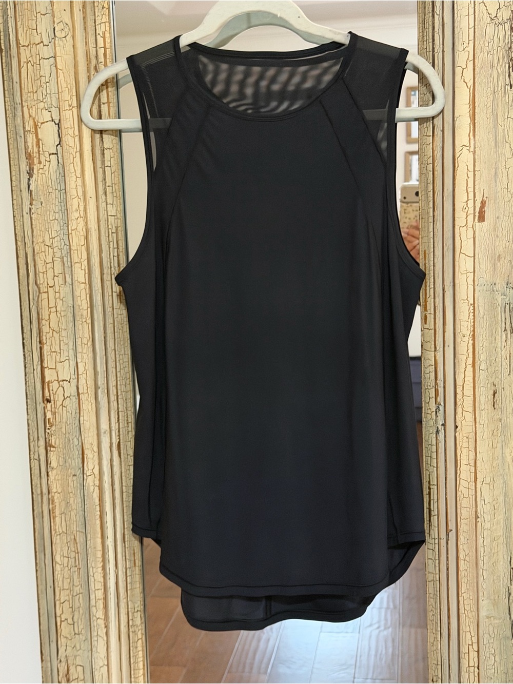 lululemon athletica Black Sleeveless Mesh-Yoke Tank